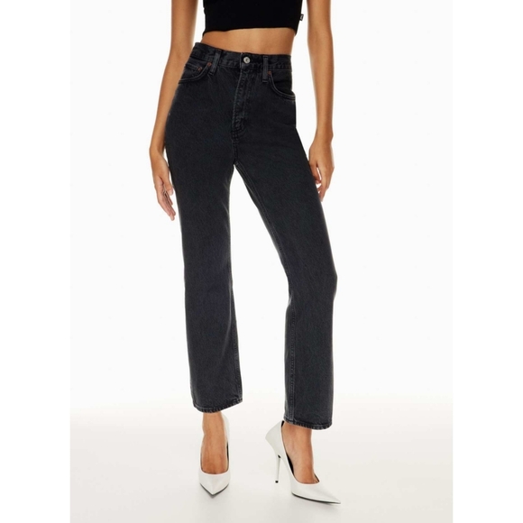 AGOLDE Vintage Boot Jeans Mid Rise Wide Leg Flare Percolate Black 31 Aritzia - Picture 4 of 13